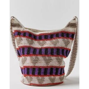 Urban Outfitters Block Stripe Pattern Woven Hobo Shoulder Bag